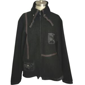 Patrice Breal Wool Short Coat Black Womens Size Medium/Large